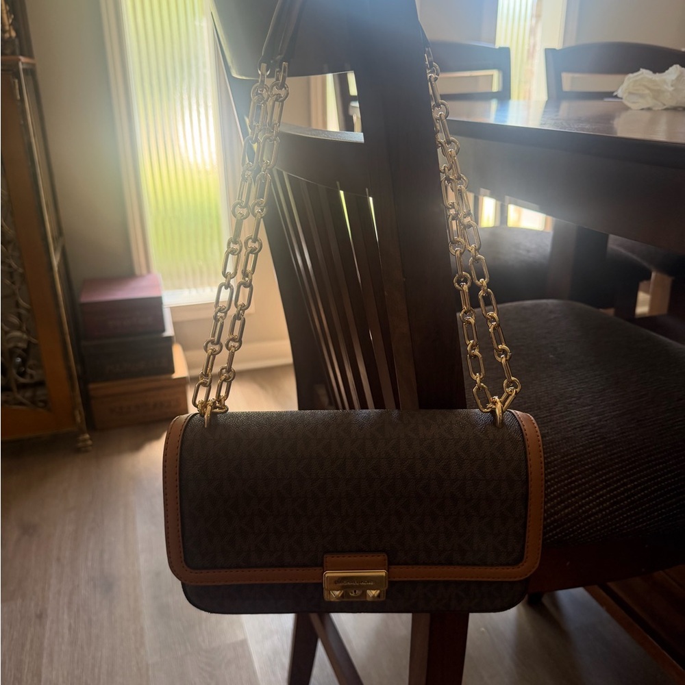 Michael Kors tribeca large signature logo shoulder bag